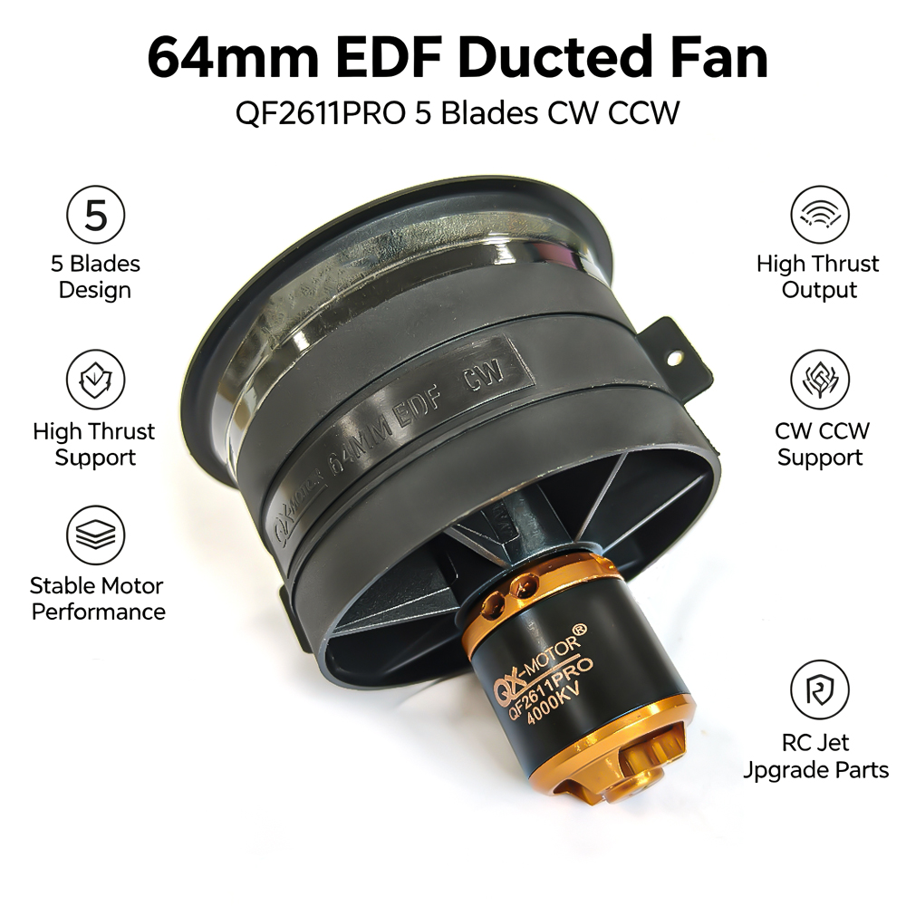 QX-MOTOR 64mm EDF 5 Blades Duc - đánh giá và giá Rc Helicopter Blade